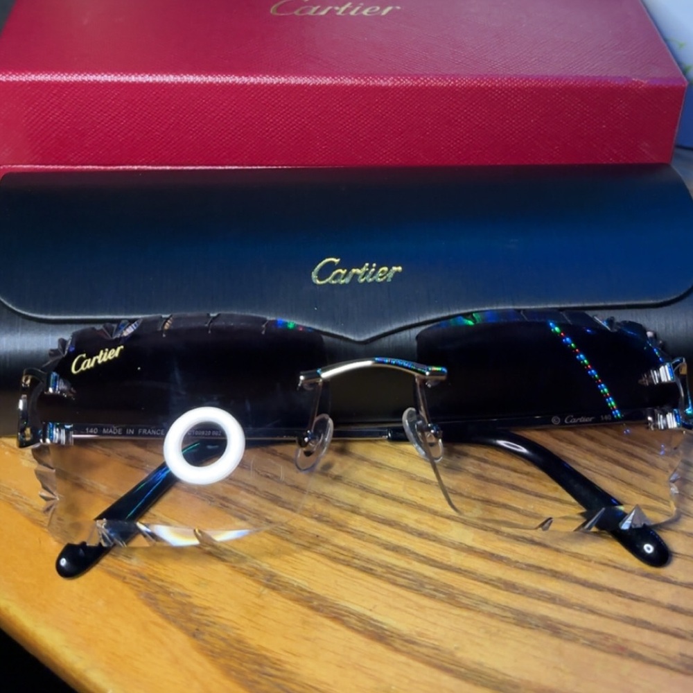 Silver Big C Cartier Rimless Sunglasses #cartier #sunglasses #luxury - Picture 2 of 8